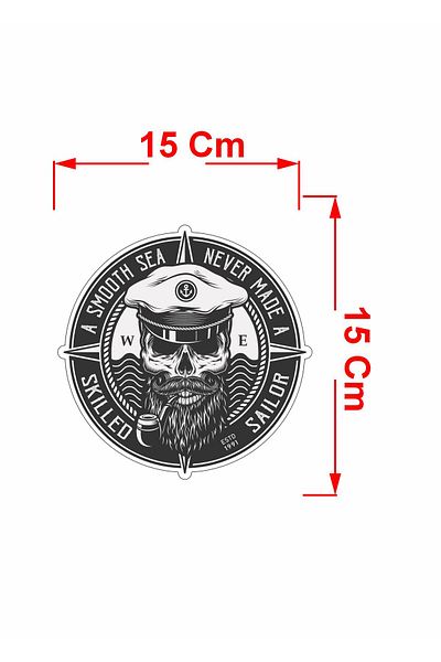 stickerusta Captain Sea Admiral Skull Ship Boat Kayak Sticker 01765