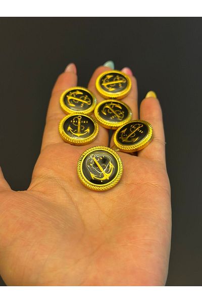 Gönülden Tasarım 6 Pcs 2 cm Anchor Button Set