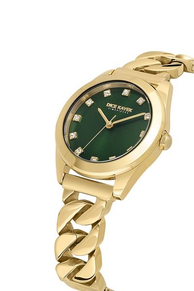 Dice Kayek Dk.1.Ag1415.06 Stone Design Steel Cord Steel Case 5 Atm Water Resistant Gold Color Women
