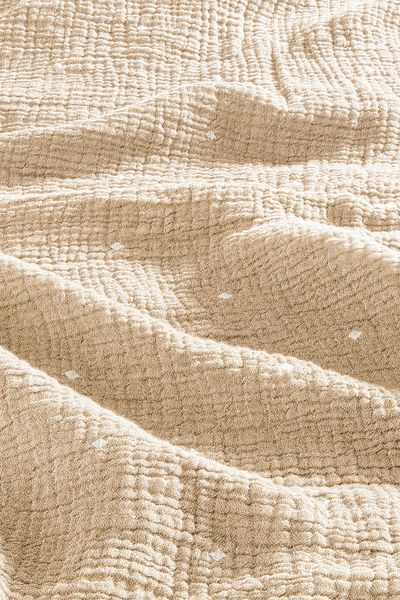 Penelope 100% Cotton Muslin Bedspread 220X240 cm Beige - Glen Series