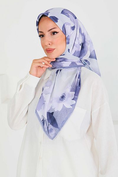 TOFİSA Patterned Bamboo Shawl Purple - 27522