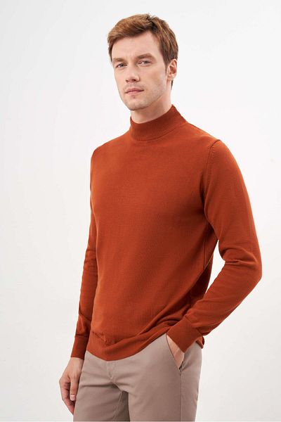 Morven Men's Tile Basic Half Turtleneck Dynamic Fit Relaxed Fit Knitwear