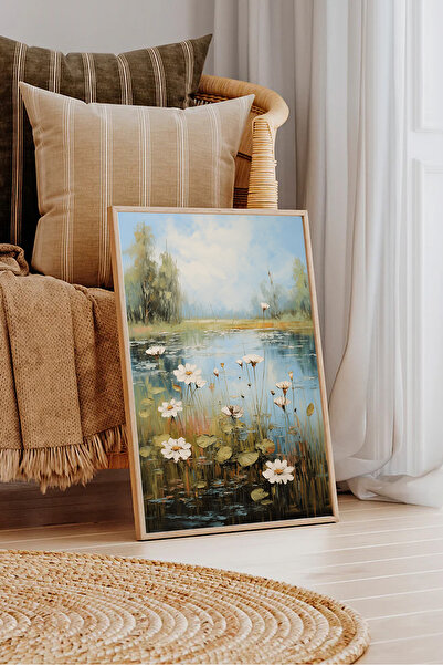 Dekorsiahome Tek Parça Ahşap Çerçeveli Oturma Odası Salon Mutfak Tablosu TK1279