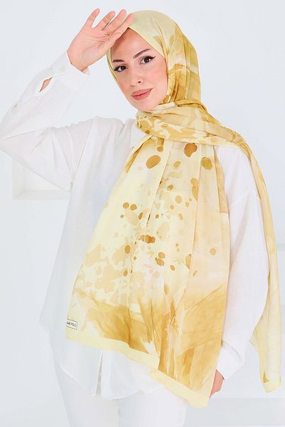 TOFİSA Patterned Bamboo Square Shawl Sari - 27531