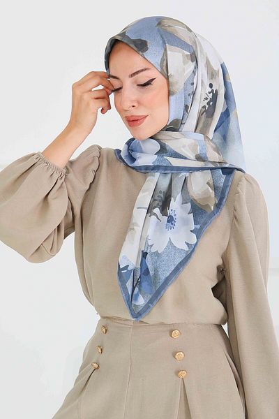 TOFİSA Patterned Bamboo Shawl Anthracite - 27522