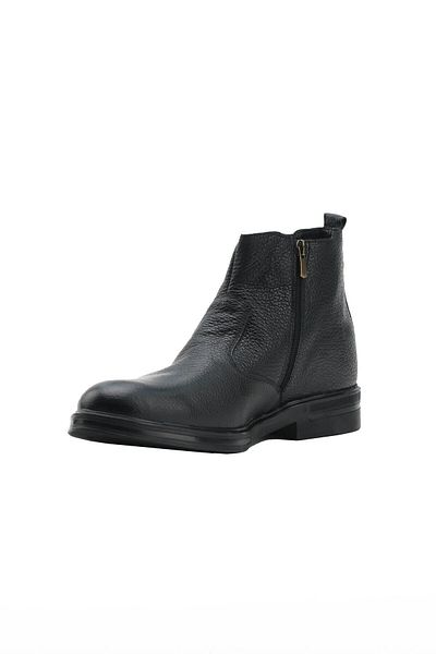 Morven Men's Black Casual Zippered Chester Ankle Boots