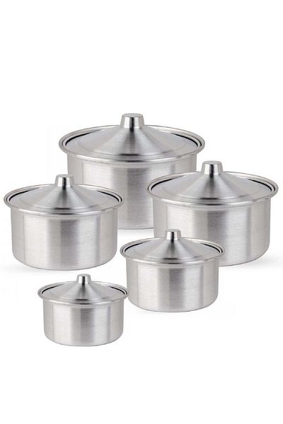 Generic طقم أواني ألمنيوم مطبخ ذكي مكون من 5 أواني