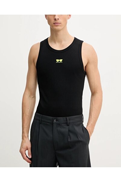 Karl Lagerfeld ATLET/T-SHİRT-KL-SİYAH-NEON SARI FİGÜRLÜ