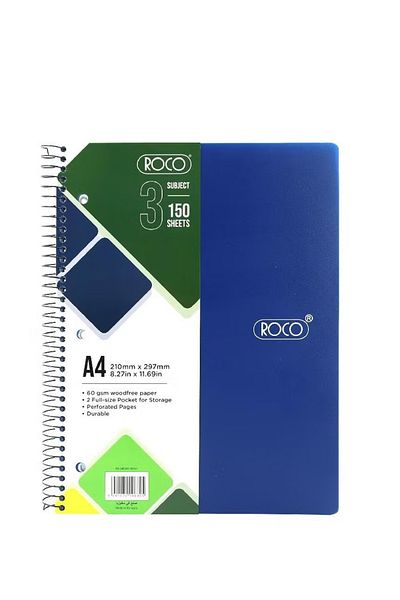 Roco Neon Notebook A4 Size with 150 Sheets for Smooth Writing