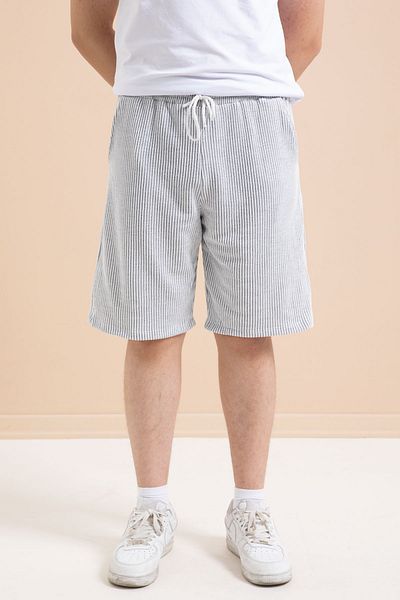 Cansın Mini Gray Waterway Men's Shorts with Elastic Waist 21367