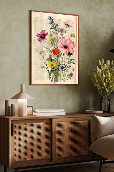 Dekorsiahome Tek Parça Ahşap Çerçeveli Oturma Odası Salon Mutfak Tablosu TK1290