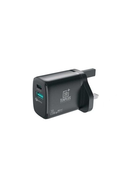 TENPLUS - 20W Type-C and USB Wall Plug - Black