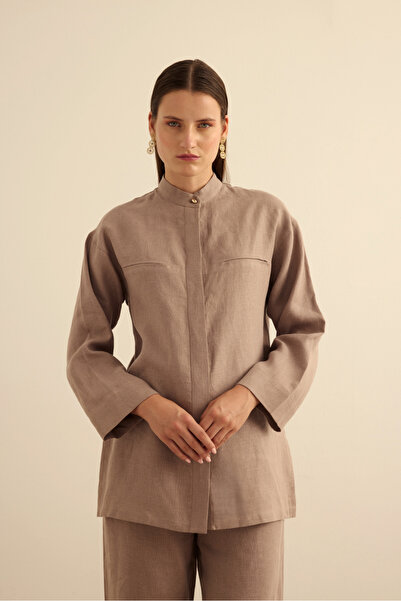 Aker Hakim Yaka Keten Gömlek