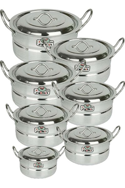 october طقم 6 أواني ألومنيوم مكون من 7 أواني بمقبضين