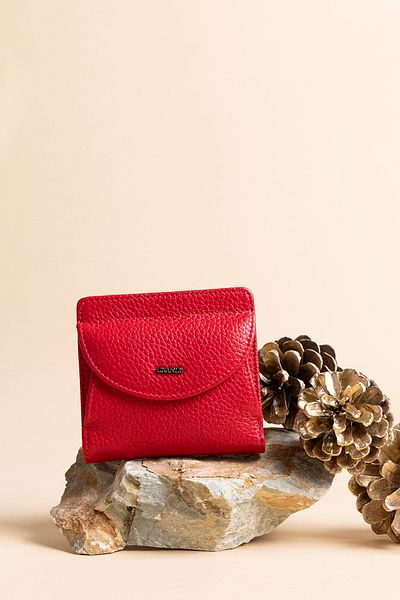 Grande 2833 Genuine Leather Elegance Mini Women's Wallet Red