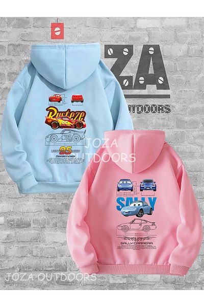 Joza Outdoors Unisex New Rusteze Mqueen Sally Back Printed Dear Couple Combination Hooded Sweatshirt 2 Piece Set