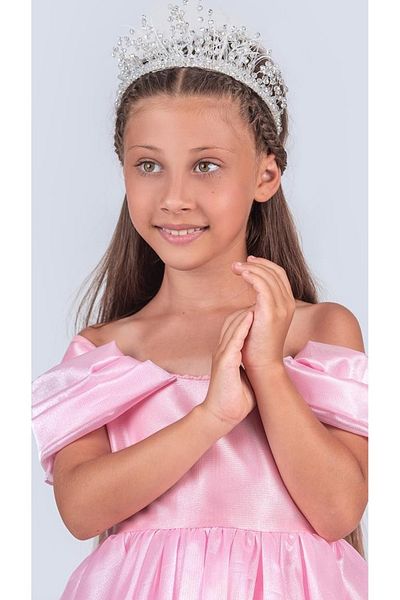 Mnk Baby&Kids Girl's Off Shoulder Detailed Sparkly Princess Dress M00760 Pink