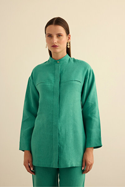 Aker Hakim Yaka Keten Gömlek