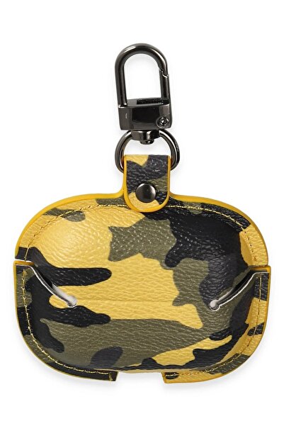 CepteToptan Myt09 AirPods 3 (3Rd Generation) Bag Camouflage Leather Case - Yellow