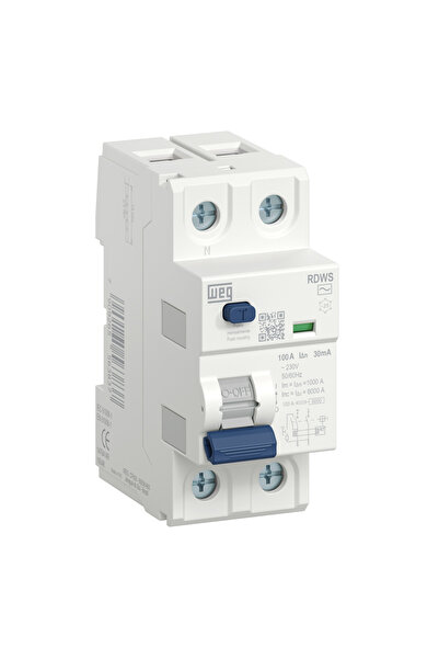 RDWS-AC-30-25-2-D24 1P+N, 25 A, 30 mA, (6 kA), AC Tipi, Monofaze Kaçak Akım Rölesi