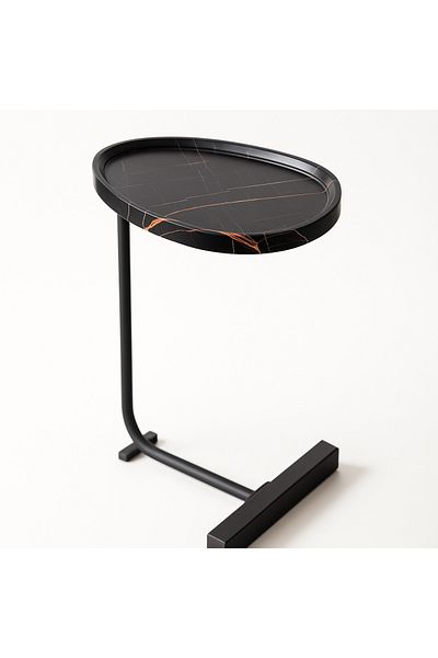 Vi Markets Lotus Side Table - Black Wood