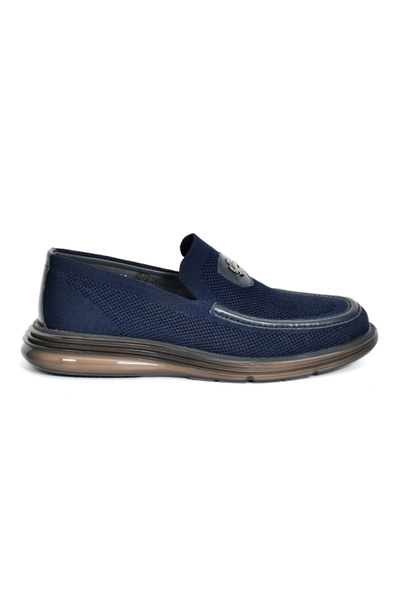 Tuna Knitwear Knitted Navy Blue Loafer Men's Shoes Eva/Tpu Sole - 3011