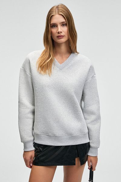 GRIMELANGE Arinel Women's V-Neck Regular Fit Grimelange Sweatshirt