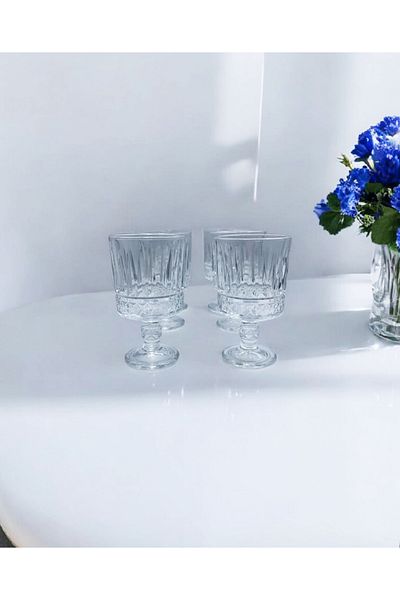 gkzglass home dekor Footed Processing Elysia Glass Coffee Side Water Glass Presentation Set Set of 12