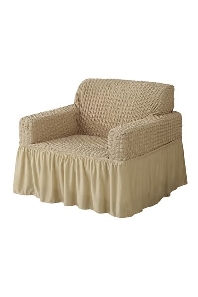 rexa غطاء أريكة بمقعد واحد - غطاء قابل للنزع بنقشة فقاعات بلون الجمل والبيج - 80×120 سم