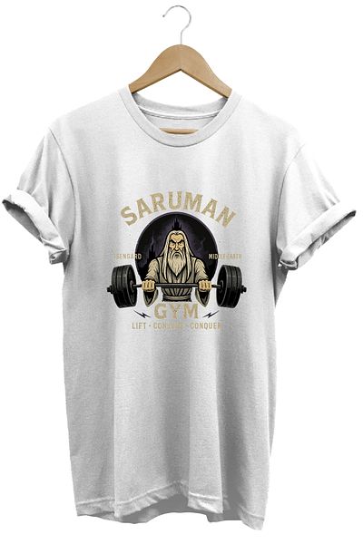 remonz Saruman Gym Lotr Regular Fit 100% Cotton Soft Textured Crew Neck T-Shirt