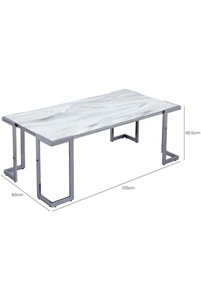 Vanity Living Coffee Table for Living Room Furniture, 100cm Gunmetal Stainless Steel Centre Table wi