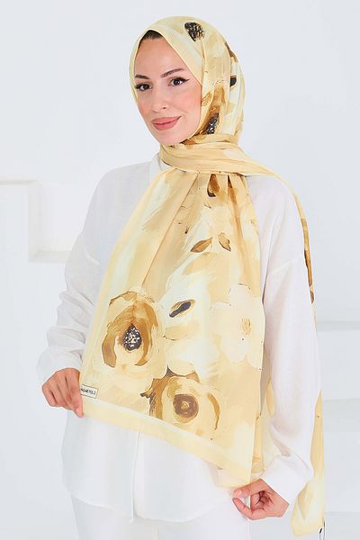 TOFİSA Patterned Bamboo Square Shawl Sari - 27533