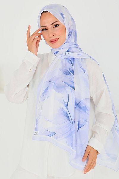TOFİSA Patterned Bamboo Square Shawl Lilac - 27525