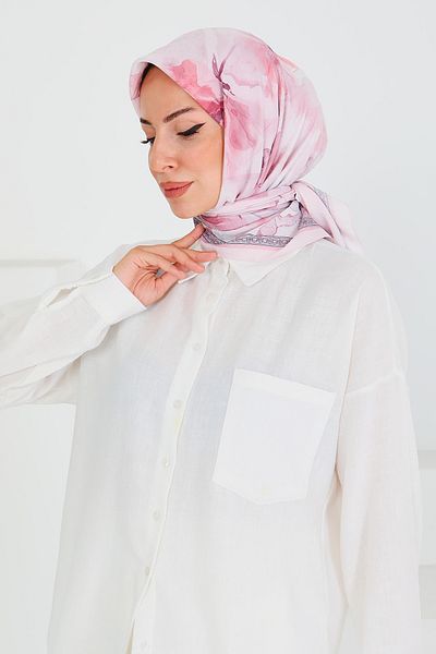 TOFİSA Patterned Bamboo Shawl Rose - 27521
