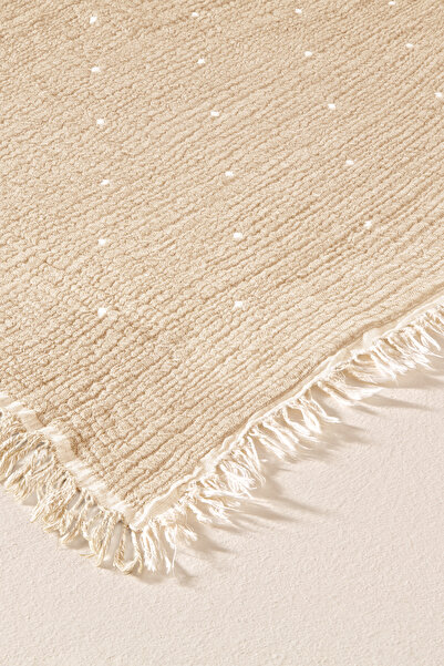 Penelope %100 Pamuk Müslin Yatak Örtüsü 220x240 cm Bej - Glen Serisi