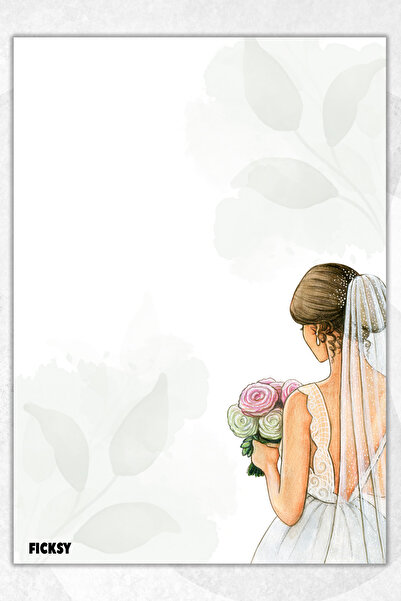 Ficksy ورق ملاحظات الزفاف - مقاس A5 - 50 ورقة - مفكرة - مذكرة - قائمة مهام - دفتر ملاحظات