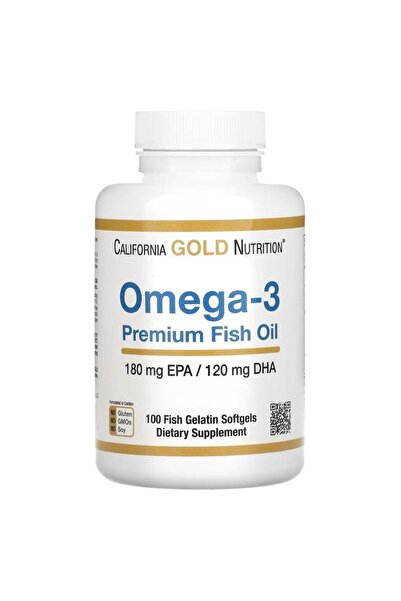 California Gold Nutrition Omega-3 Premium Balık Yağı, 100 Balık Jelatinli Yum...