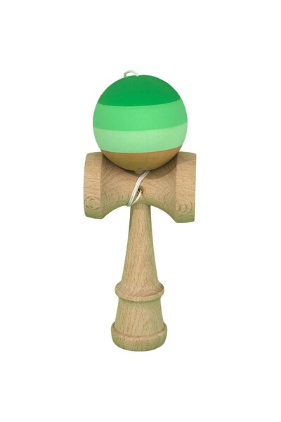 Kendama Jucarie X Originala, Profesionala, din Lemn, Rubber Grip, 18 cm, Verd...