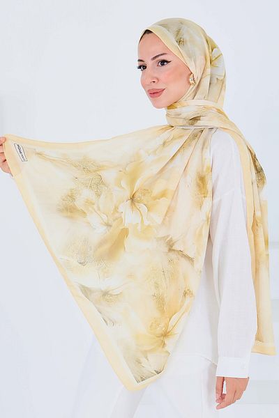 TOFİSA Patterned Bamboo Square Shawl Sari - 27528