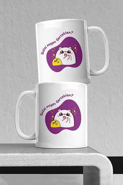 markcat Am I Beautiful Really Written Porcelain Printed Mug - a Quality