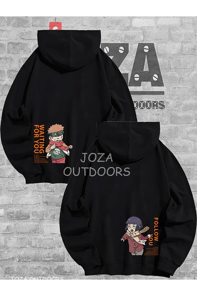 Joza Outdoors Unisex New Hinata Naruto Anime Waist Printed Dear Couple Combination Hooded Sweatshirt Set of 2
