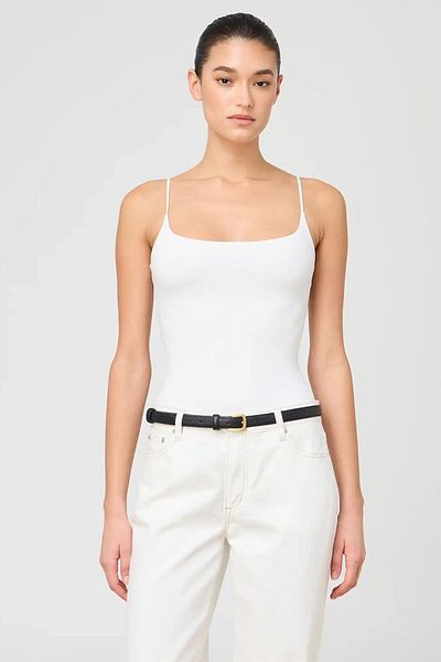 Madmext White Adjustable Strap Women's Tank Top Mg2527