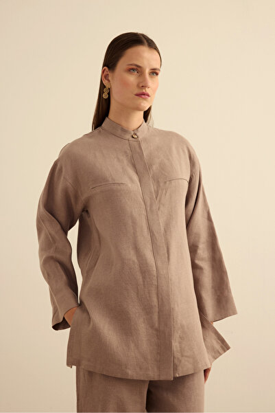 Aker Hakim Yaka Keten Gömlek