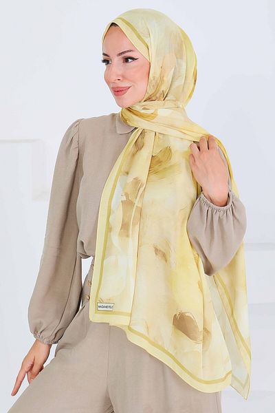 TOFİSA Patterned Bamboo Square Shawl Sari - 27532