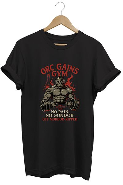 remonz Orc Gym Lotr Regular Fit 100% Cotton Soft Textured Crew Neck T-Shirt