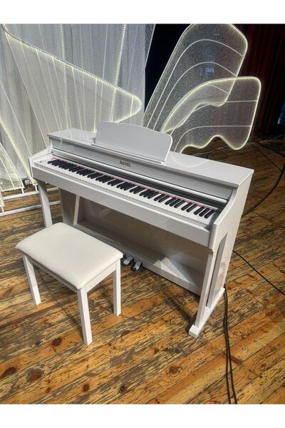 Ravel RDP 160 LAKE PARLAK BEYAZ DİJİTAL PİYANO TABURE KULAKLIK HEDİYELİ