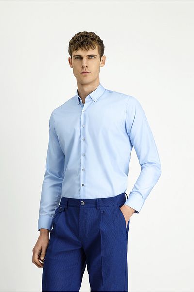 Kiğılı Long Sleeve Slim Fit Slim Fit Non Iron Non Iron Cotton Button Collar Shirt