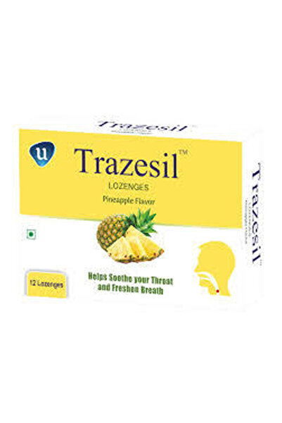 TRAZESIL معينات بنكهة الأناناس 12 قطعة
