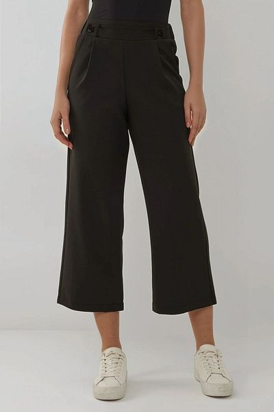 Hiccup Button Detailed High Waist Trousers