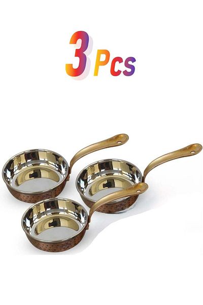 Bin Shihoun 3 Hammered Copper Casserole Serving Pots High Quality 5 Inch